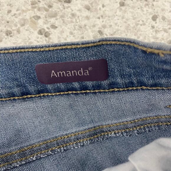 Gloria Vanderbilt women's 12 blue jeans cropped length AMANDA model raw hem - Picture 7 of 15